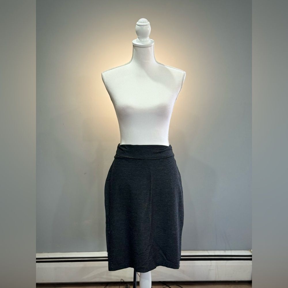 Charcoal Eileen Fisher Foldover Pencil Skirt Size M EUC